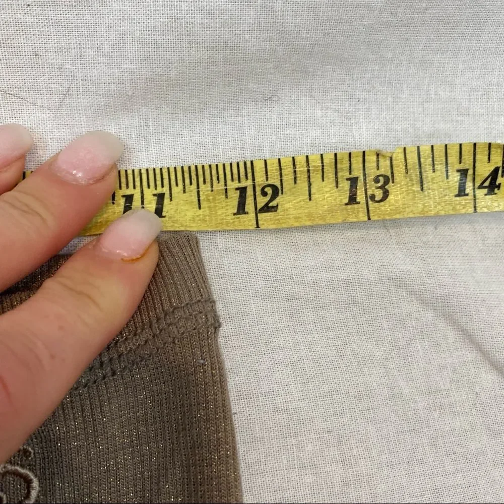 Plastic Island Brand Brown‎ And Gold Ribbed Leggings One Size